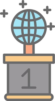 World Line Filled Light Icon vector