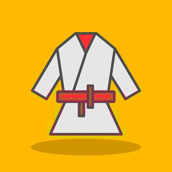 Kimono Filled Shadow Icon vector
