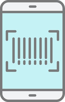 Barcode Scan Line Filled Light Icon vector