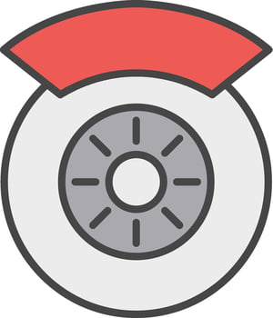 Brake Disc Line Filled Light Icon vector