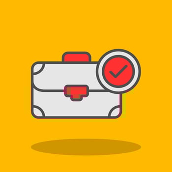 Briefcase Filled Shadow Icon vector