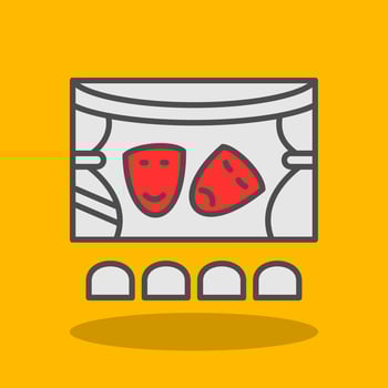 Theatre Filled Shadow Icon vector