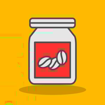 Beans Jar Filled Shadow Icon vector