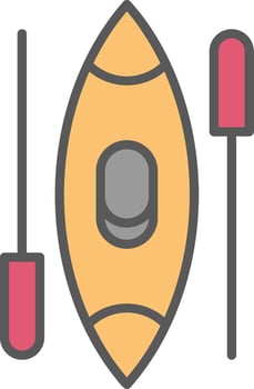 Canoe Line Filled Light Icon vector