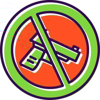 No Gun filled Design Icon vector