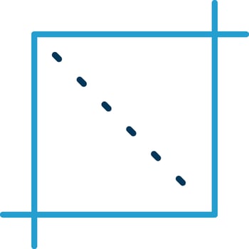 Crop Line Blue Two Color Icon vector