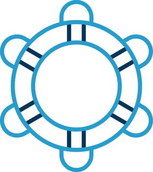 Lifebuoy Line Blue Two Color Icon vector