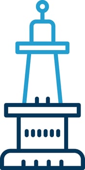 Monument Line Blue Two Color Icon vector