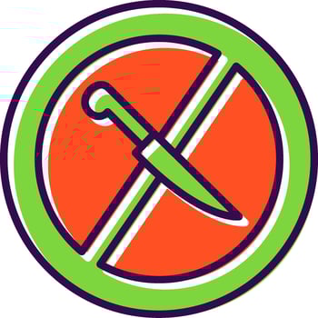 No Knife filled Design Icon vector