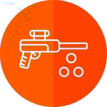 Paintbal Line Red Circle Icon vector