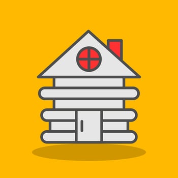 Cabin Filled Shadow Icon vector