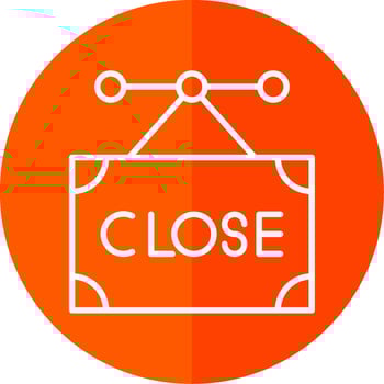 Close Line Yellow White Icon vector