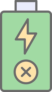 Empty Battery Line Filled Light Icon vector