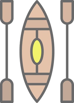 Canoe Line Filled Light Icon vector