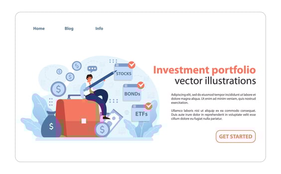 Investment portfolio concept. Flat illustration vector