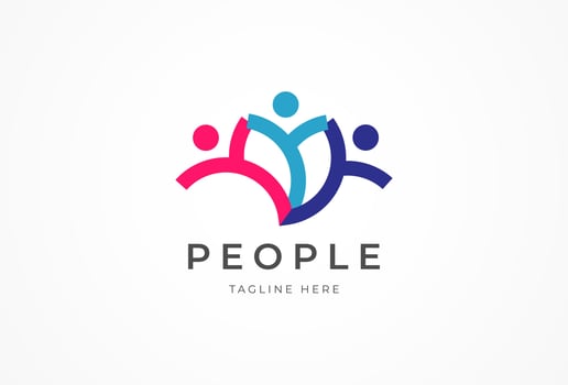 People logo design, Community human Logo template design, illustration vector