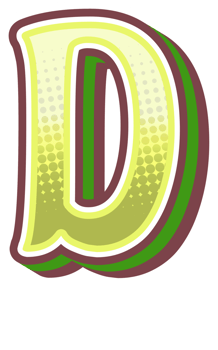 Vintage Comic Alphabet Letter and Number png