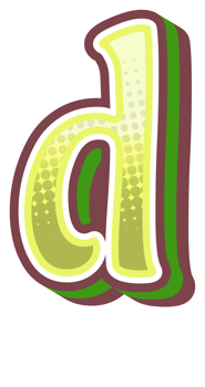 Vintage Comic Alphabet Letter and Number png