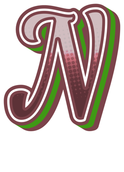Vintage Comic Alphabet Letter and Number png