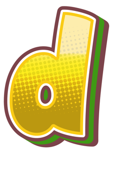 Vintage Comic Alphabet Letter and Number png