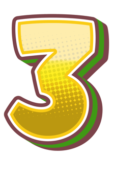 Vintage Comic Alphabet Letter and Number png