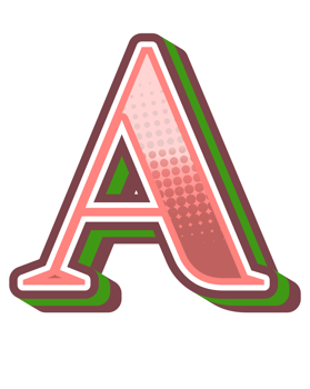 Vintage Comic Alphabet Letter and Number png