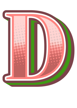 Vintage Comic Alphabet Letter and Number png