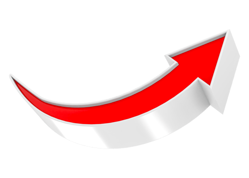 Flat design arrow 3D png