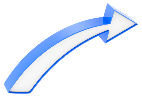 Flat design arrow 3D png
