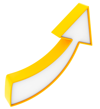 Flat design arrow 3D png