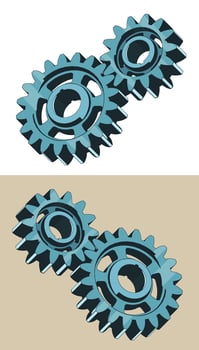 Stylized illustration of gears vector