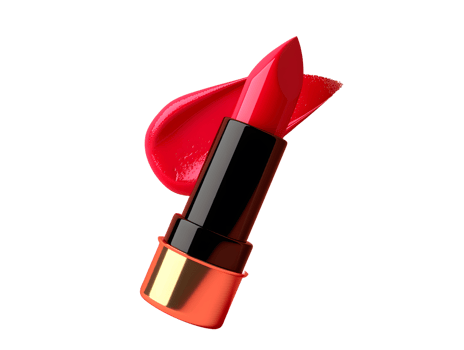 red lipstick with texture strokes, 3d illustration png