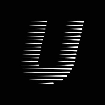 U Letter Lines Logo Icon Illustration vector