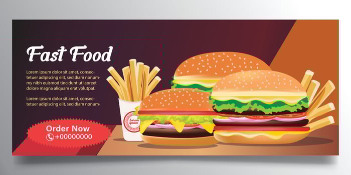 Fast food and burger Banner vector
