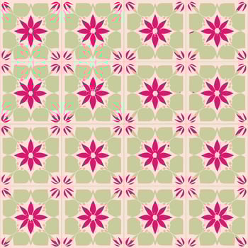 flower pattern on a green background vector