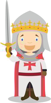 Medieval knight cartoon character. Illustration. Kids History Collection. vector