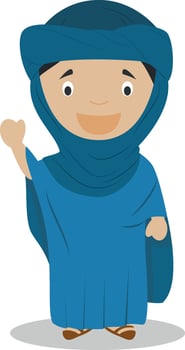 Tuareg cartoon character. Illustration. Kids History Collection. vector