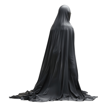 Halloween Horror Person Standing in Black Cloth on Transparent background png
