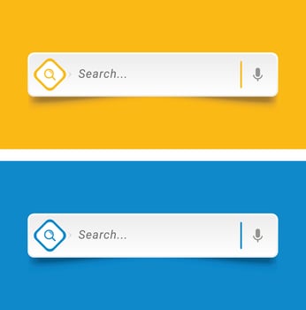 Internet browser search bar frame. Search engine for UI UX design and web browser template. Collection of search box, search button, search address, search form and navigation bar elements. vector