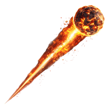 Comet in Air or Fireball on Transparent background png