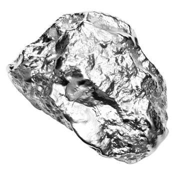 Raw Silver Stone on Transparent background png