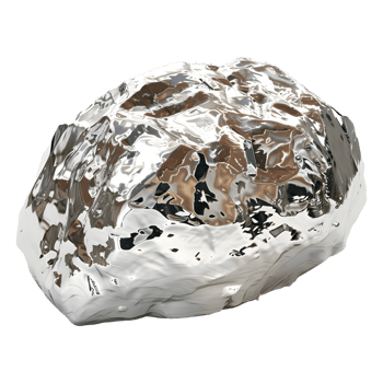 Raw Silver Stone on Transparent background png