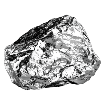 Raw Silver Stone on Transparent background png