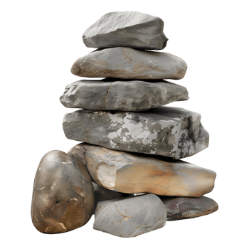 Different Kind of Stones Stack on Transparent background png