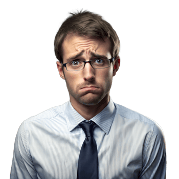 Puzzled Young Man in Shirt and Tie With Transparent Background png