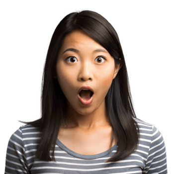 Woman Making a Surprised Face on transparent background png
