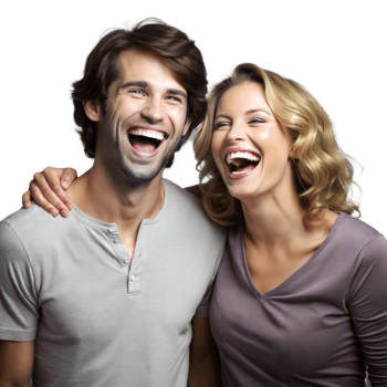 Happy Couple Embracing and Laughing Together on a Transparent Background png