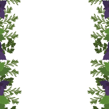 Fresh greens frame concept of healthy eating. Menu design cafe, restaurant, flyer, poster. illustration. vector