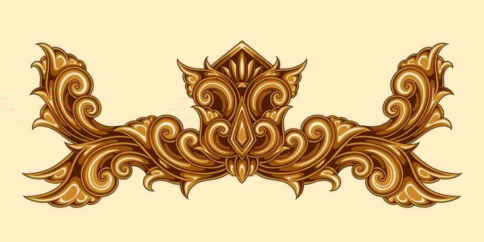 Beautiful carved decorative ornaments design for elements vector