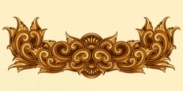 Beautiful carved decorative ornaments design for elements vector